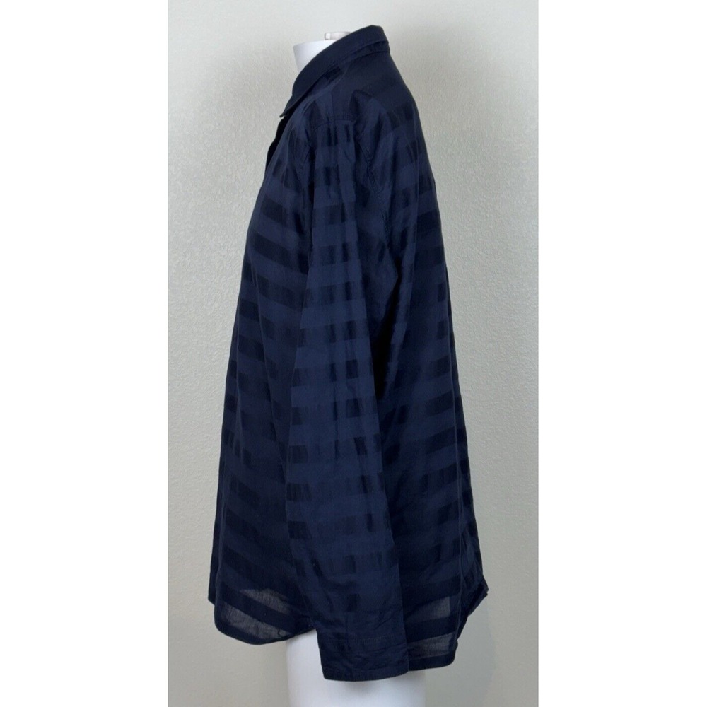 Gap Mens Vintage 2000's Navy Striped Button Up XL  Y2K Preppy Old Money Nautical - Picture 3 of 10